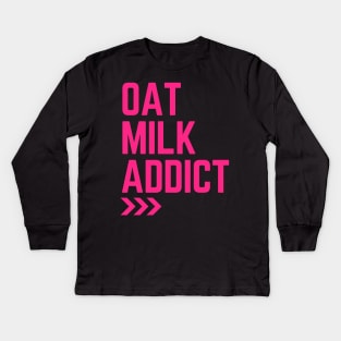 Oat Milk Addict Kids Long Sleeve T-Shirt